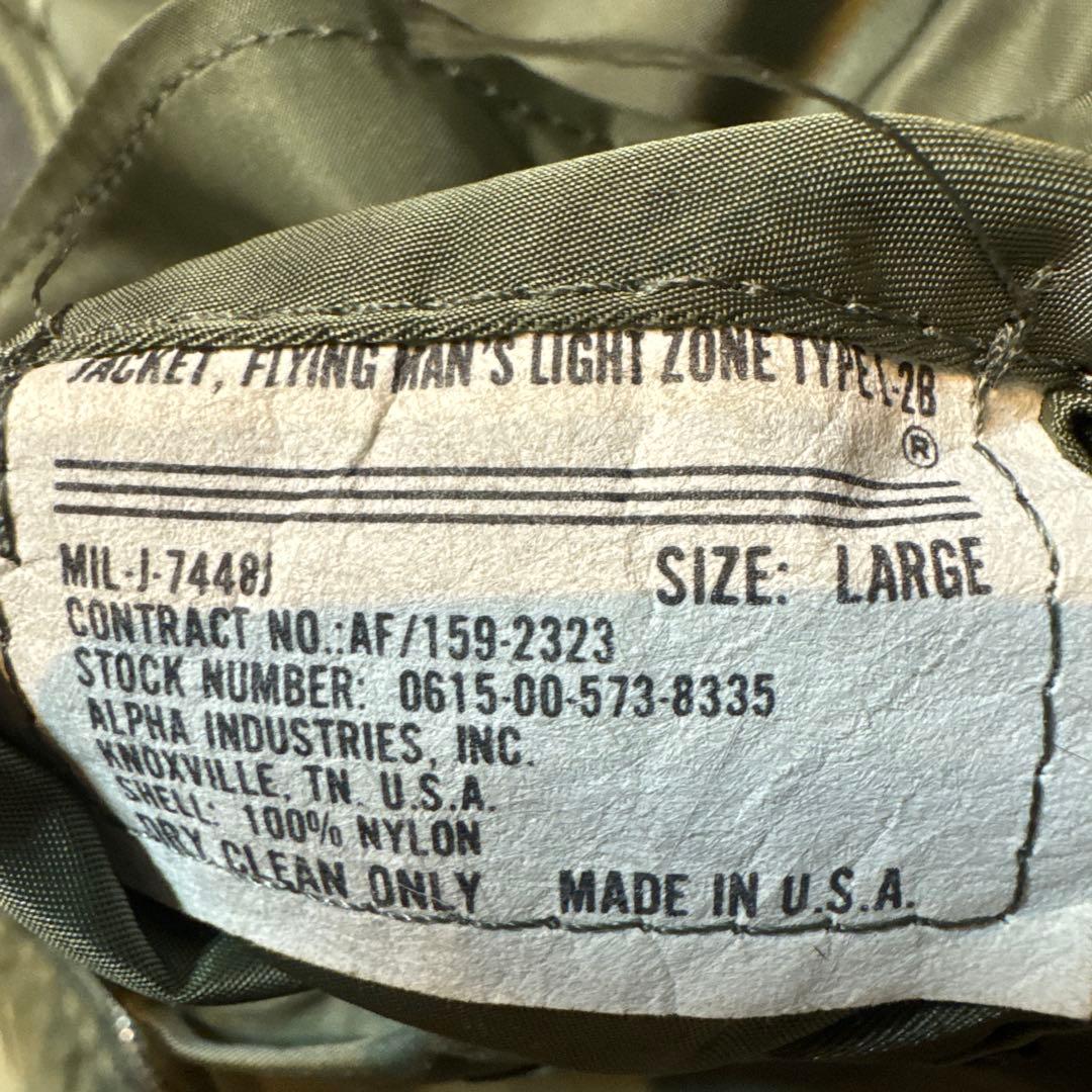 d*d様 70s ALPHA USAF L-2B フライトジャケット　SIZE