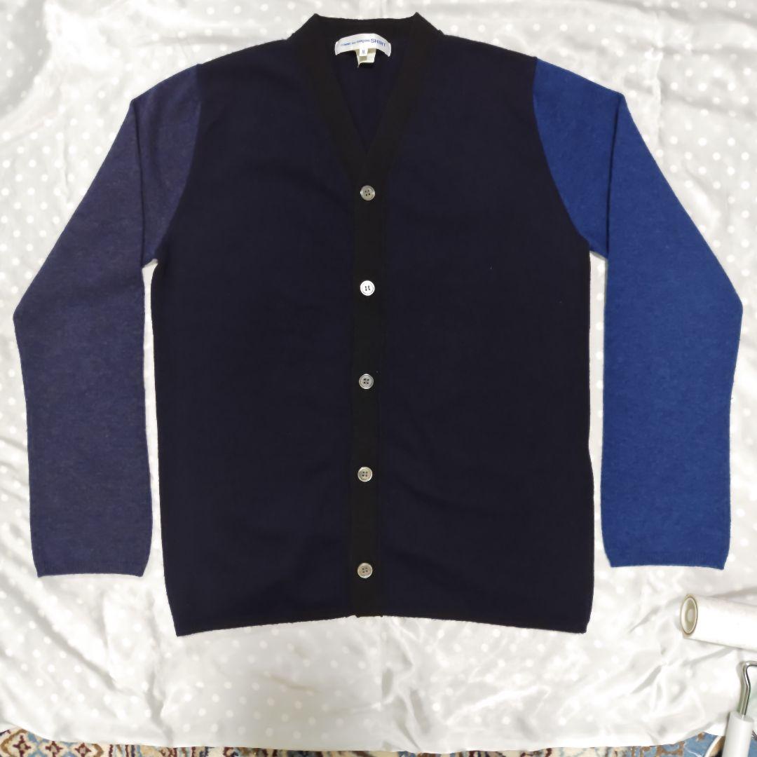 コムデギャルソン ,SHIRT！　　ネイビーと青のボタン付きカーディガン