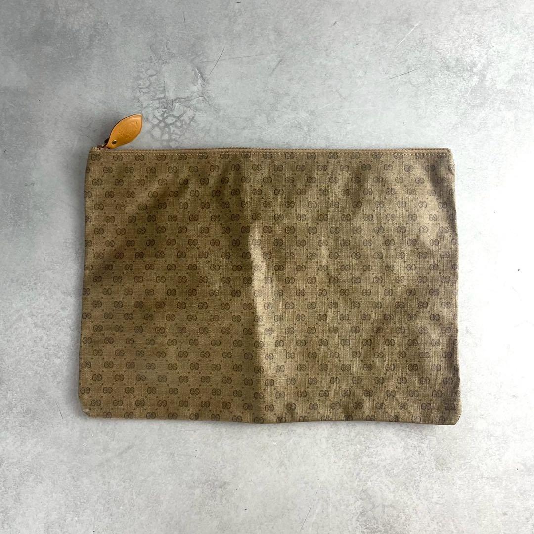 極美品/ポーチ付き グッチ ボストンバッグ シェリーライン マイクロGG レザー