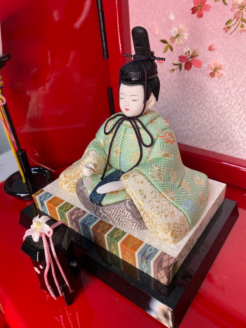 東京久月監製　雛人形　一秀作　江戸木目込人形　親王五人飾り(三人官女付)二段飾り