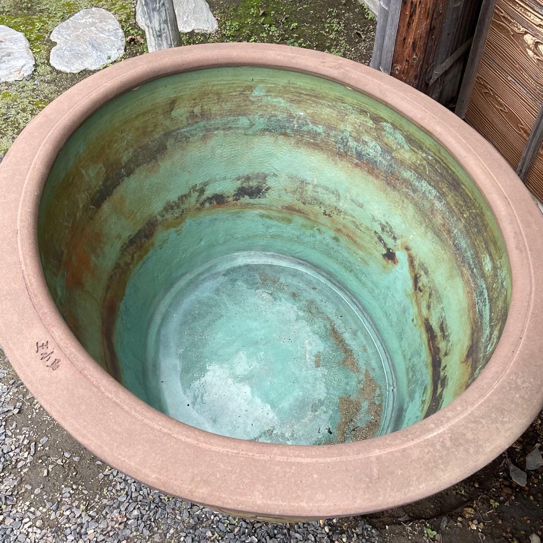 水鉢 睡蓮鉢 超大型 花模様