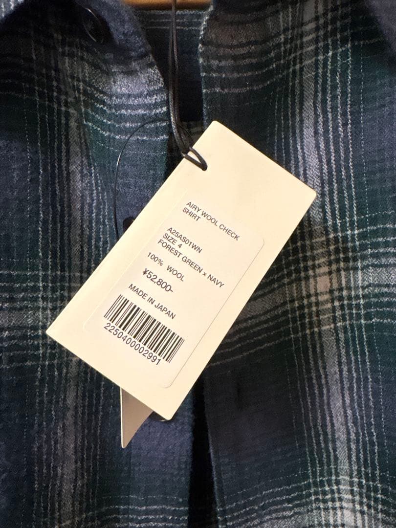 トップス AURALEE AIRY WOOL CHECK SHIRT 25AW