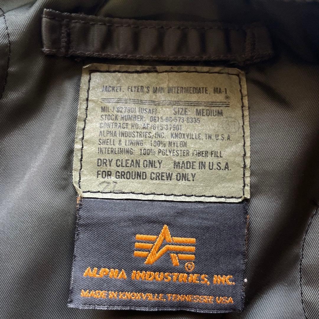 USA製　ALPHA グランドクルー　MA-1 フライトジャケット　カーキ　Ｍ
