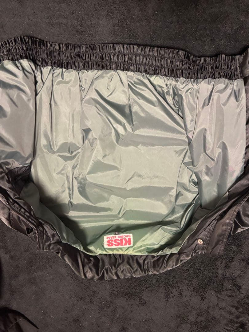 希少 90s KISS RACING バイクジャケット 黒 フルデコ 刺繍 短丈