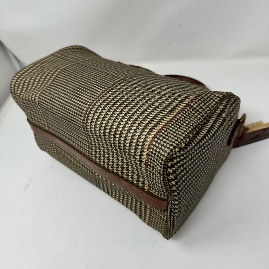 【美品】 ポロラルフローレン　ボストンバッグ　ハンドバッグ　千鳥柄　ブラシe45