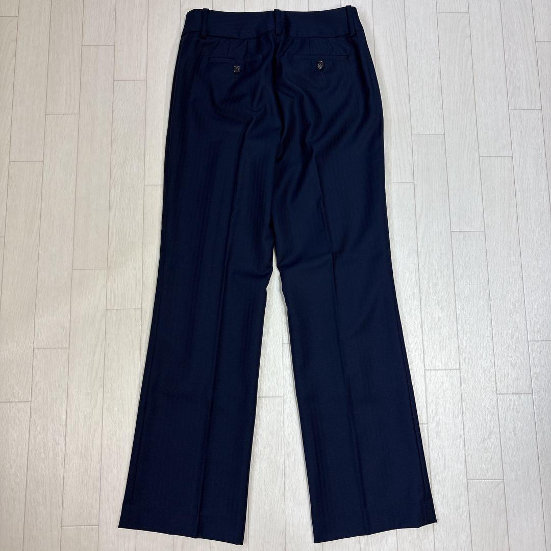 極美品 21AW アキコオガワ 高級 ウール ストライプ パンツスーツ 38