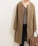 NOBLE ノーカラージップコート　チャイロ　36サイズ　タグ付き新品