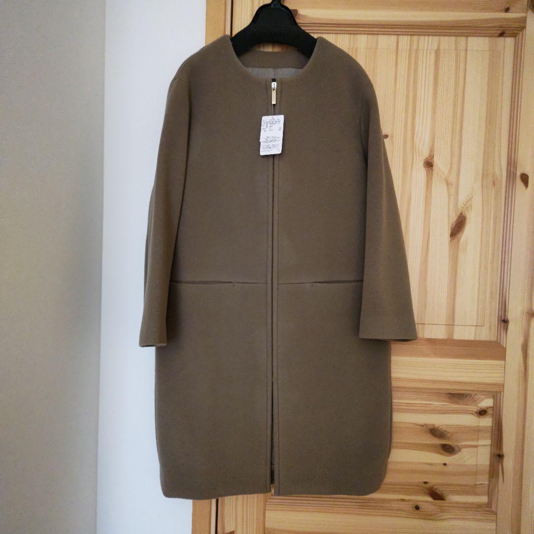 NOBLE ノーカラージップコート　チャイロ　36サイズ　タグ付き新品