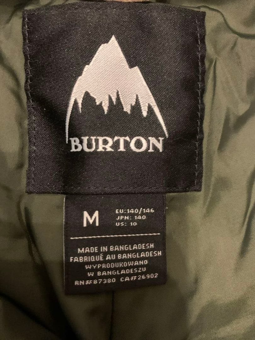 BURTON スノーボードウェアセット 子ども用迷彩 キッズ、ジュニアサイズM