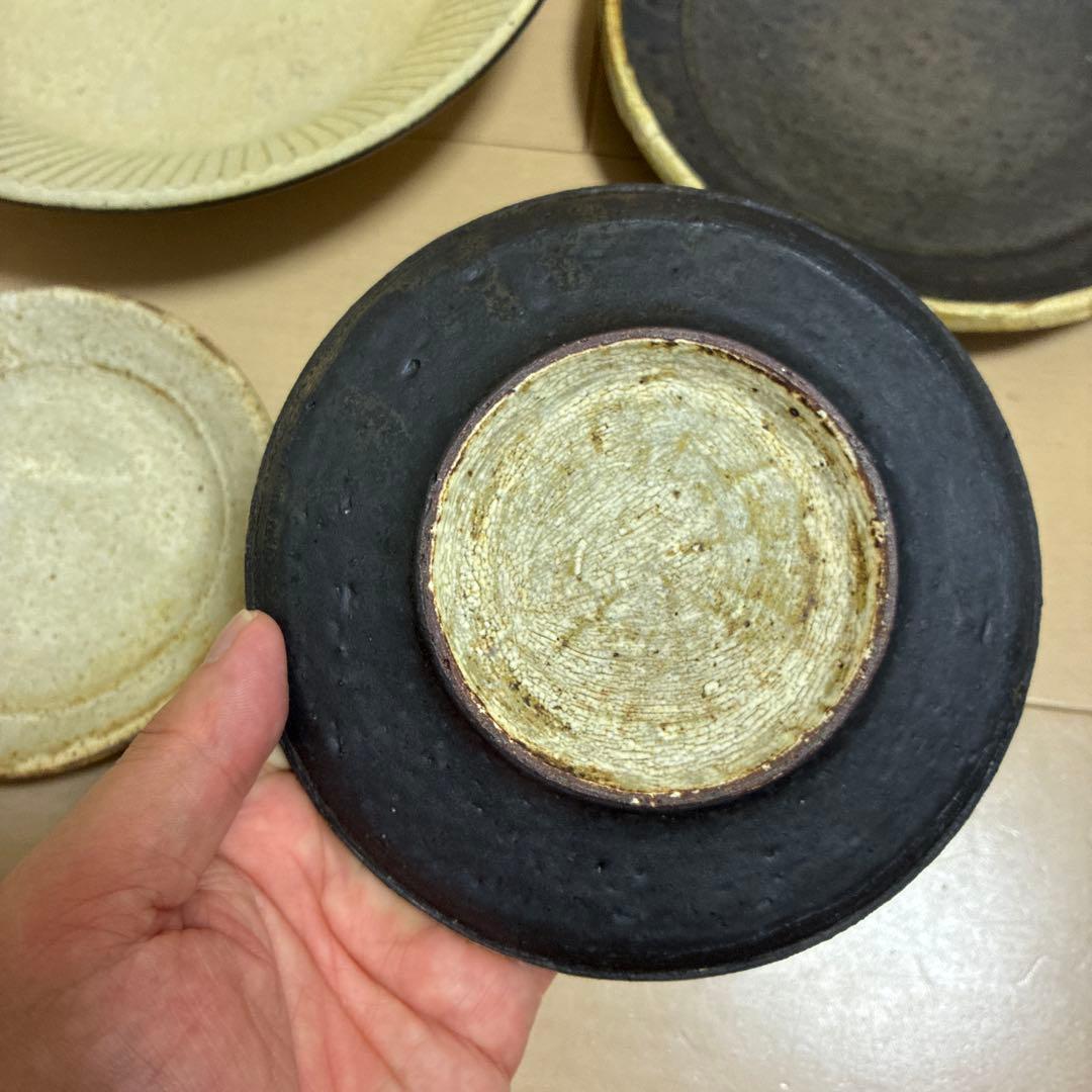 ⭐︎額賀章夫⭐︎セット①⭐︎新品未使用⭐︎プリーツ等皿4枚セット⭐︎笠間焼⭐︎