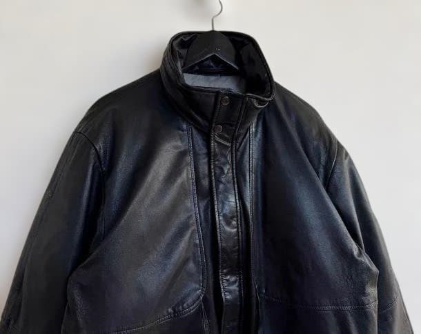 K*H様 80s エディーバウアー レザー ダウンジャケット L ブラック