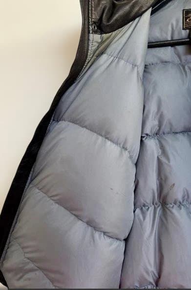 K*H様 80s エディーバウアー レザー ダウンジャケット L ブラック