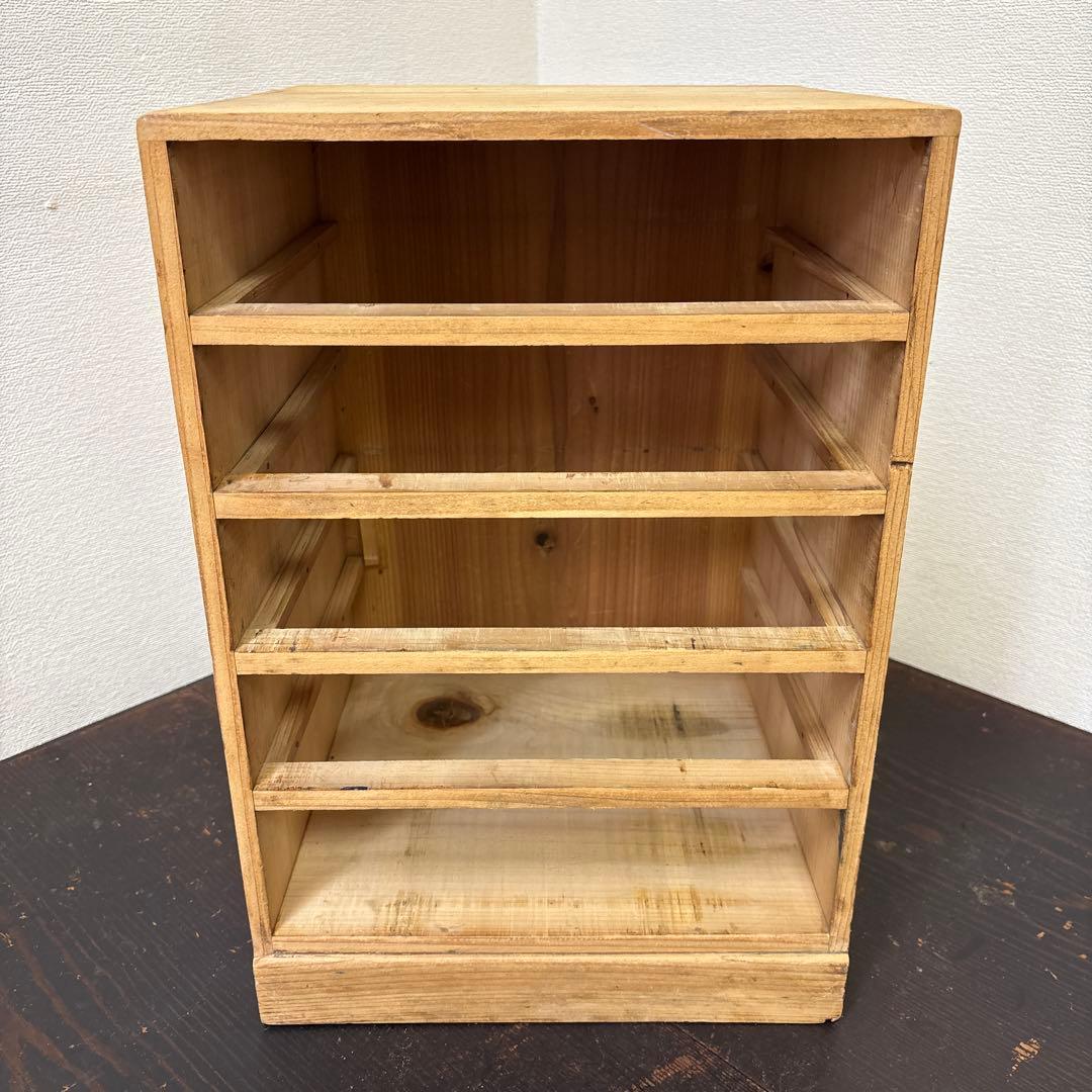 レトロ　木製5段引き出し収納 無垢材／アンティーク　古道具