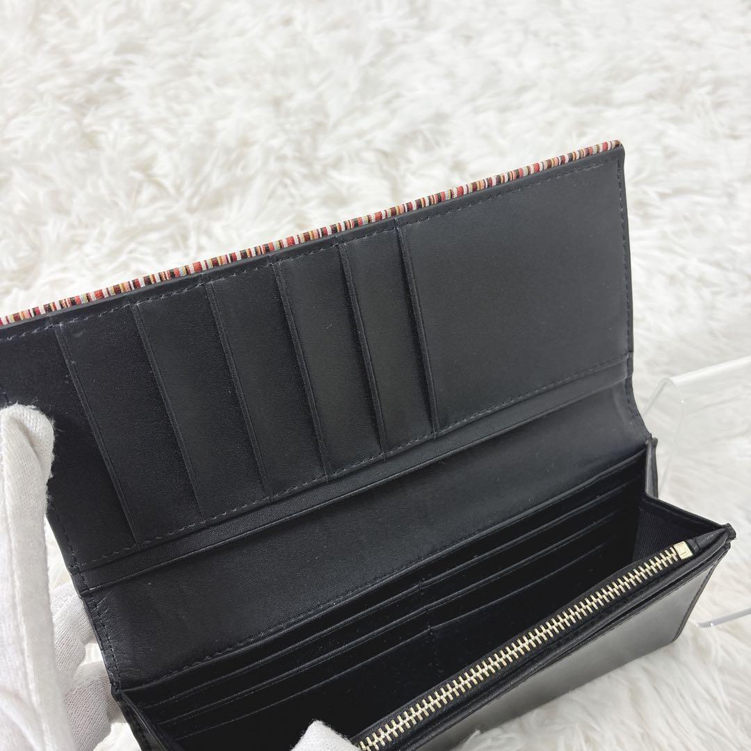 【美品】PaulSmith マーケトリーストライプラビット　折り財布