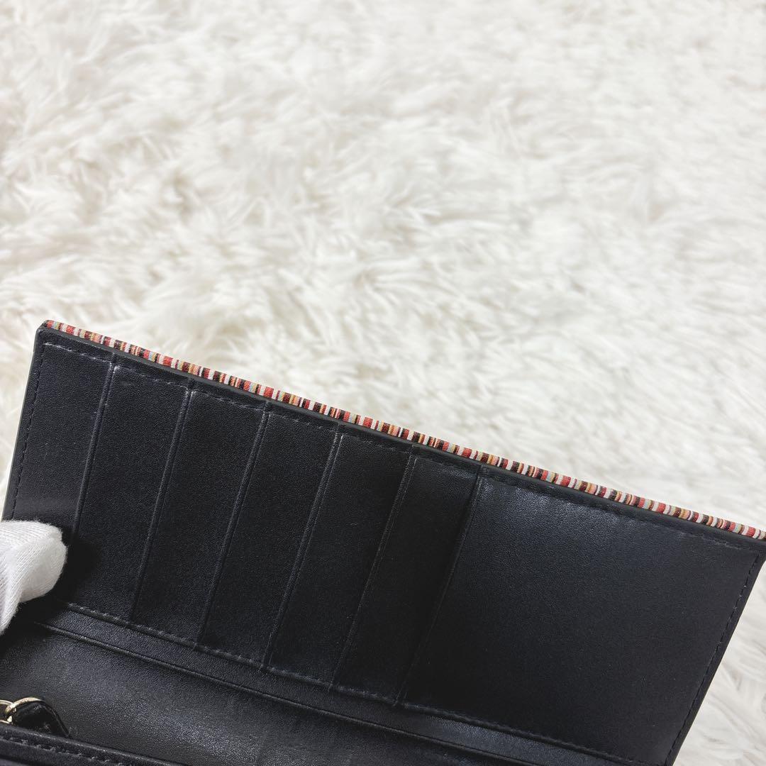 【美品】PaulSmith マーケトリーストライプラビット　折り財布