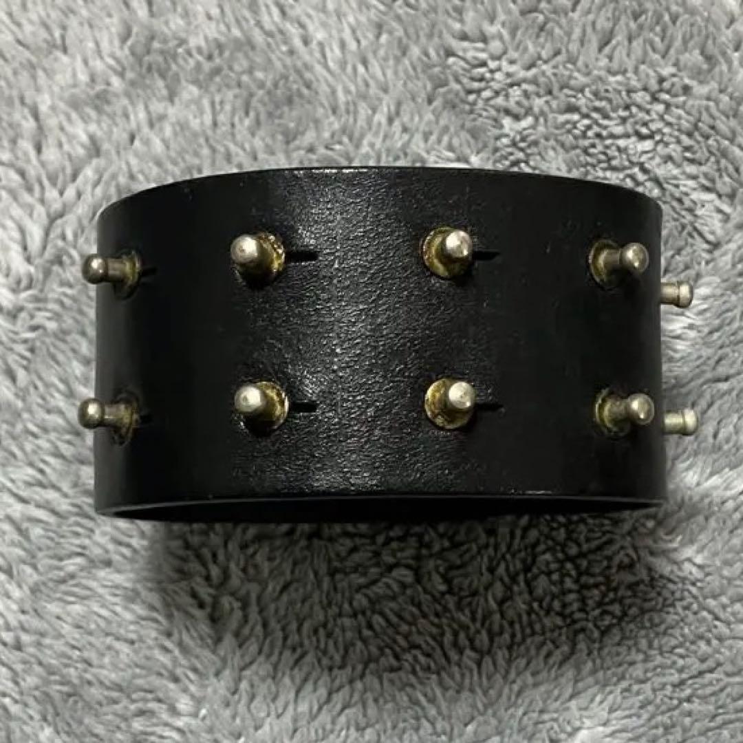margiela マルジェラ　スタッズ　レザー　バングル　ギボシ　ブレスレット
