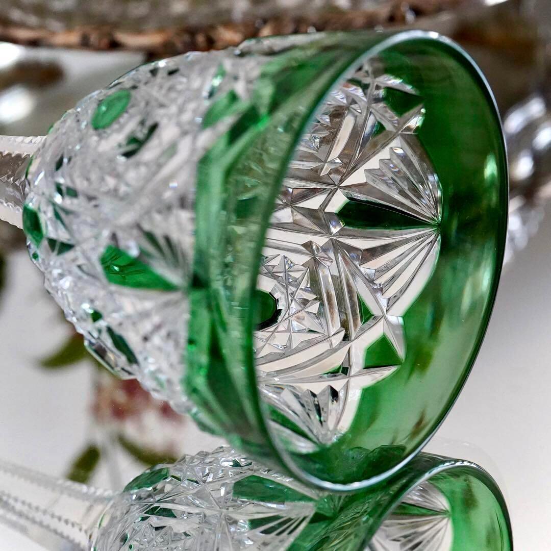 極希少美品オールドバカラBACCARATラグニー★グリーン レーマーワイングラス