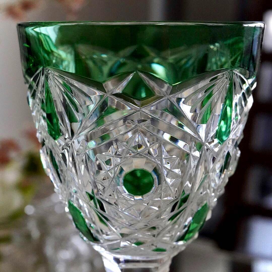 極希少美品オールドバカラBACCARATラグニー★グリーン レーマーワイングラス