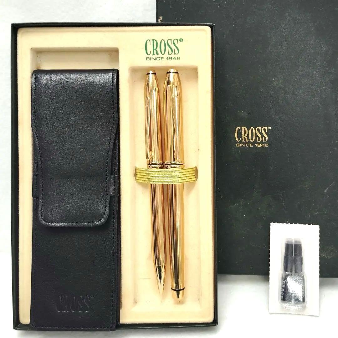 【T】希少　CROSS タウンゼンド ゴールドシャープペンシル＆万年筆セット