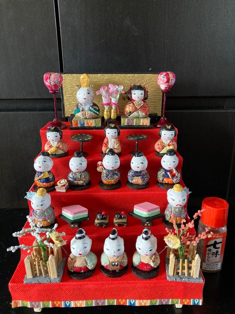 雛人形　豆雛　木目込み十五人揃え　ハンドメイド