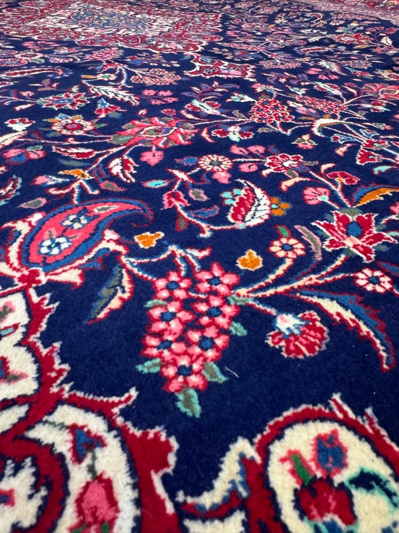 高級ペルシャ絨毯 カシャーン産 ウール100% 手織