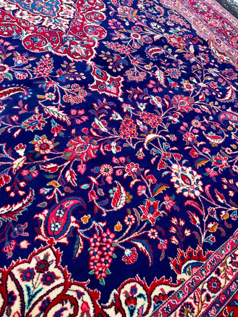 高級ペルシャ絨毯 カシャーン産 ウール100% 手織