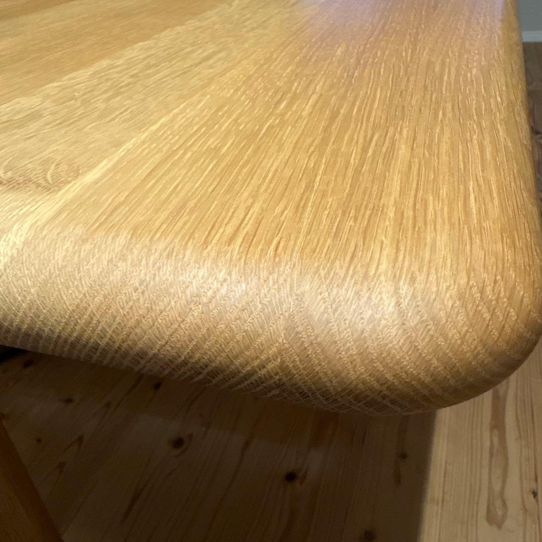 飛騨産業135キツツキマーク無垢オーダーダイニングテーブル侭 角丸型2本脚丸角型