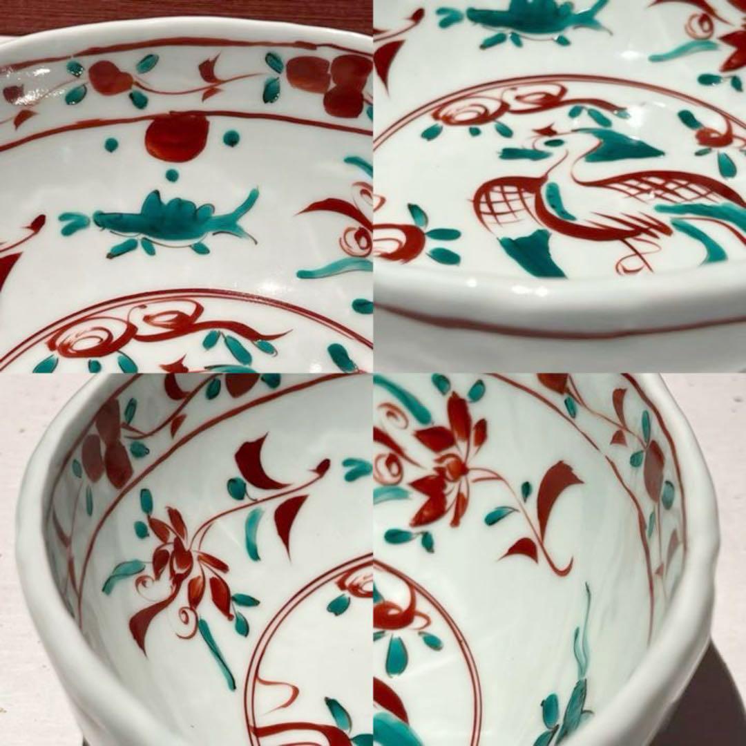 有田焼　泰山窯　古赤絵万暦　大鉢22cm+大皿28cm　2点セット　未使用品