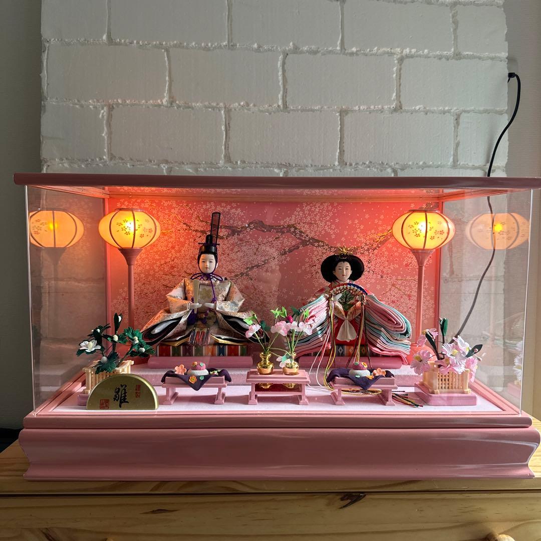 ひな人形セット ピンク 桜の装飾