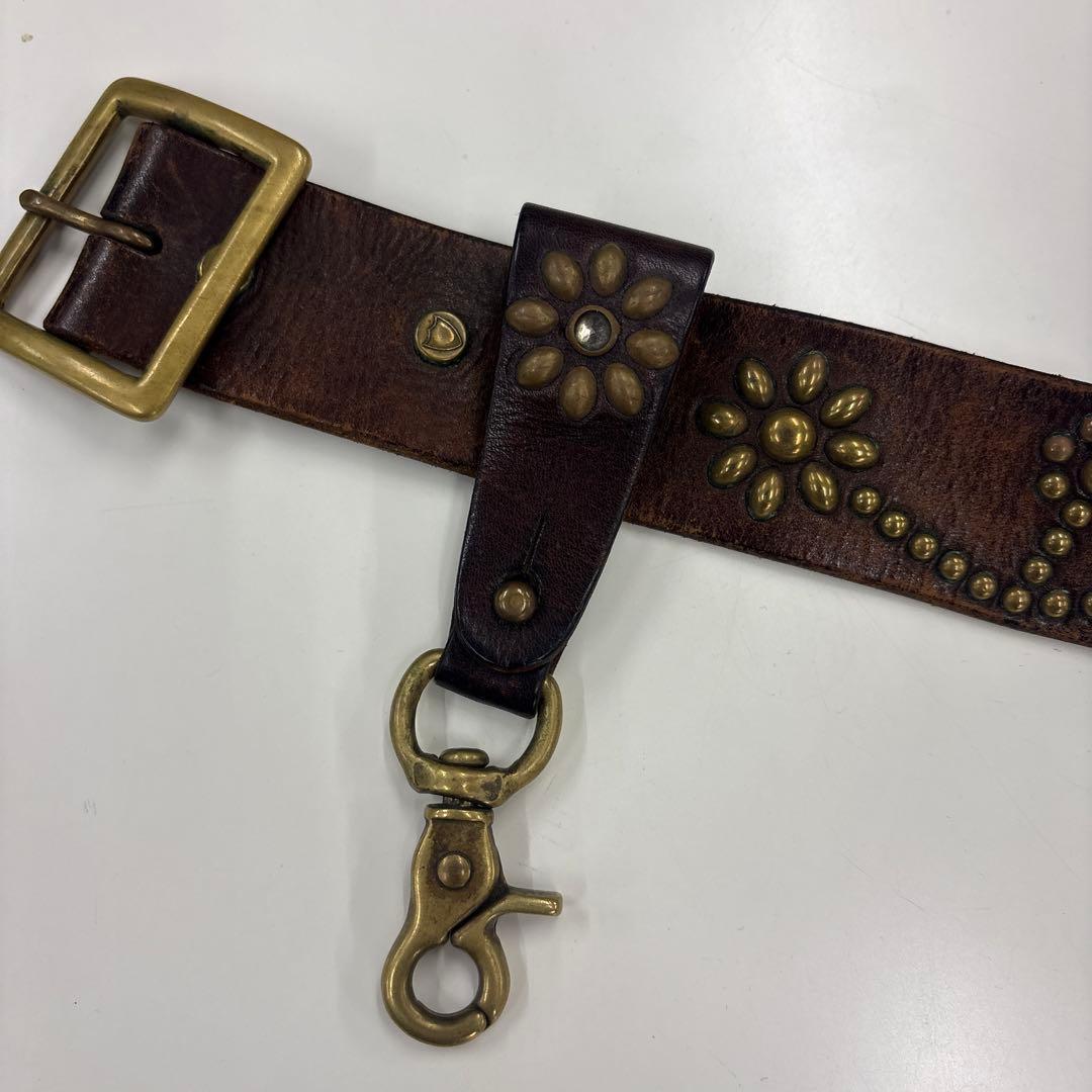 HTC フラワースタッズベルト＆HTC スタッズキーホルダー　セット販売