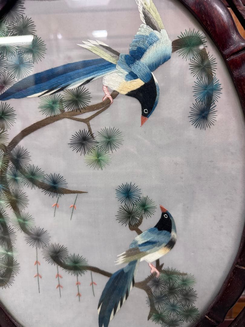 中国，苏绣，置物，鳥の刺繍，両面刺繍 、高級刺繍