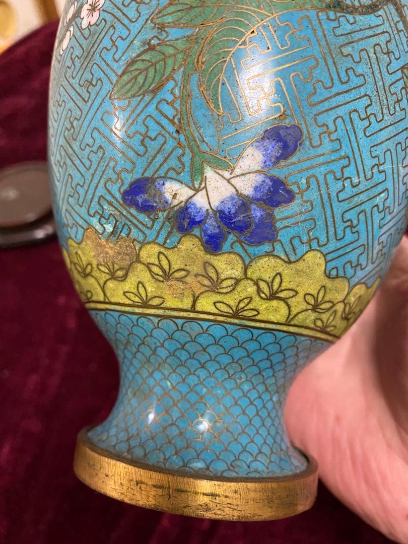 七宝焼　花瓶 唐物 清朝 掐丝珐琅 光緒年製