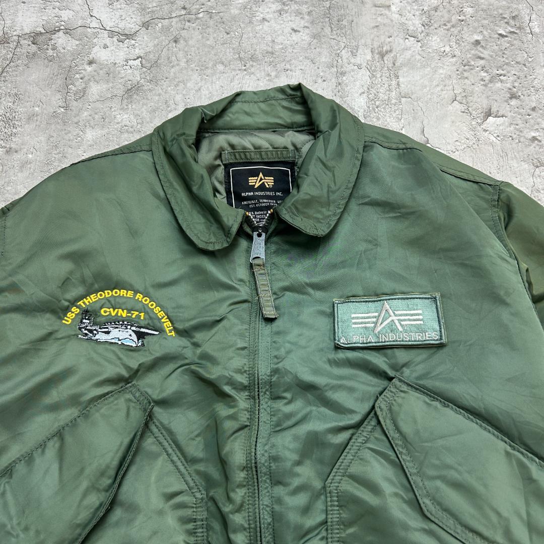 ち*ん様 アルファ　CWU-45/P　フライトジャケット　古着　グリーン　XL