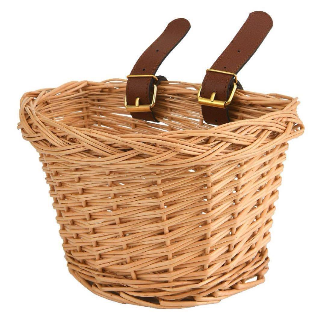 EIRONA キッズ 自転車 ウィッカー バスケット ブラウン