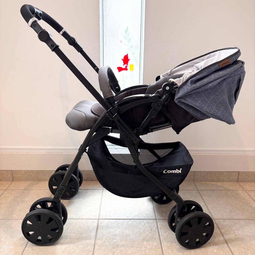 【美品】Combi クロスゴー 4キャス エッグショック ベビーカー ブルー