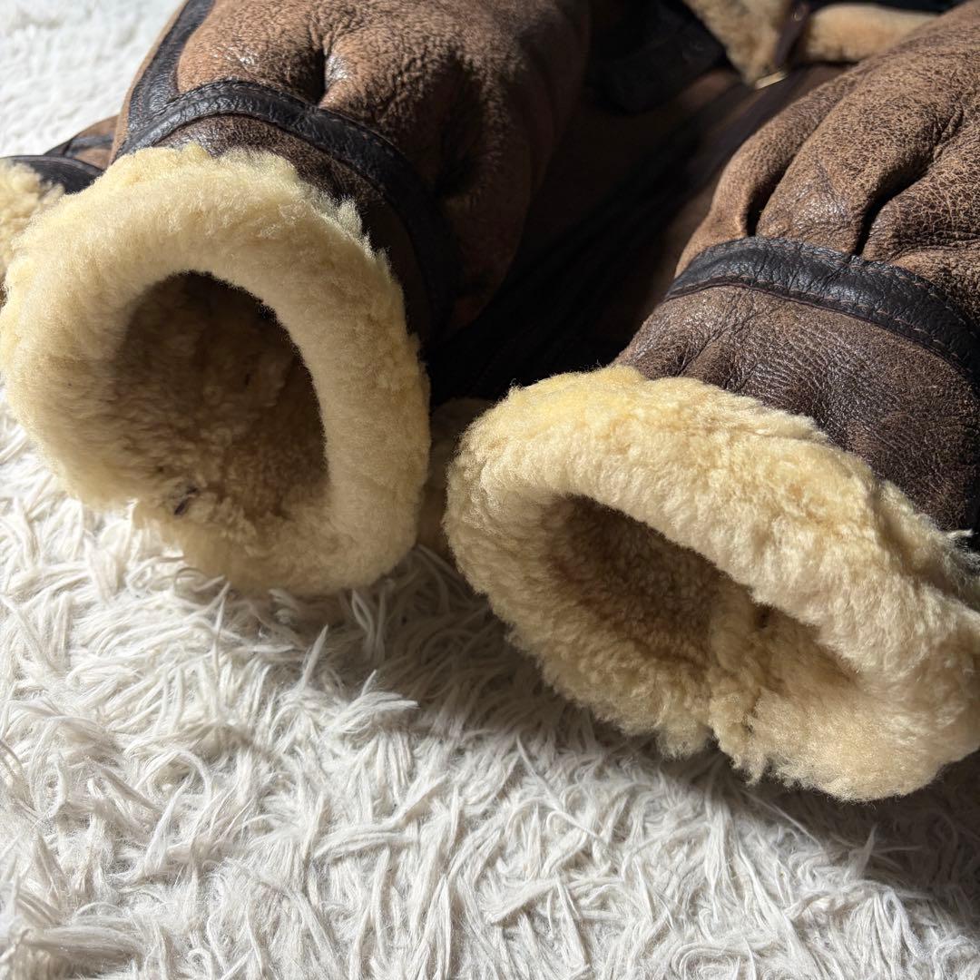 米国製■schott フライトジャケット B-3 羊革　ムートン　ブラウン　38