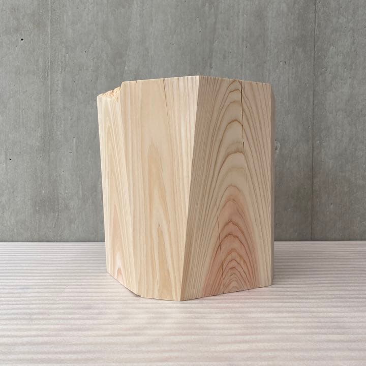 ヒノキの台形(側面8面) -1 椅子 スツール オブジェ フラワーディスプレイ