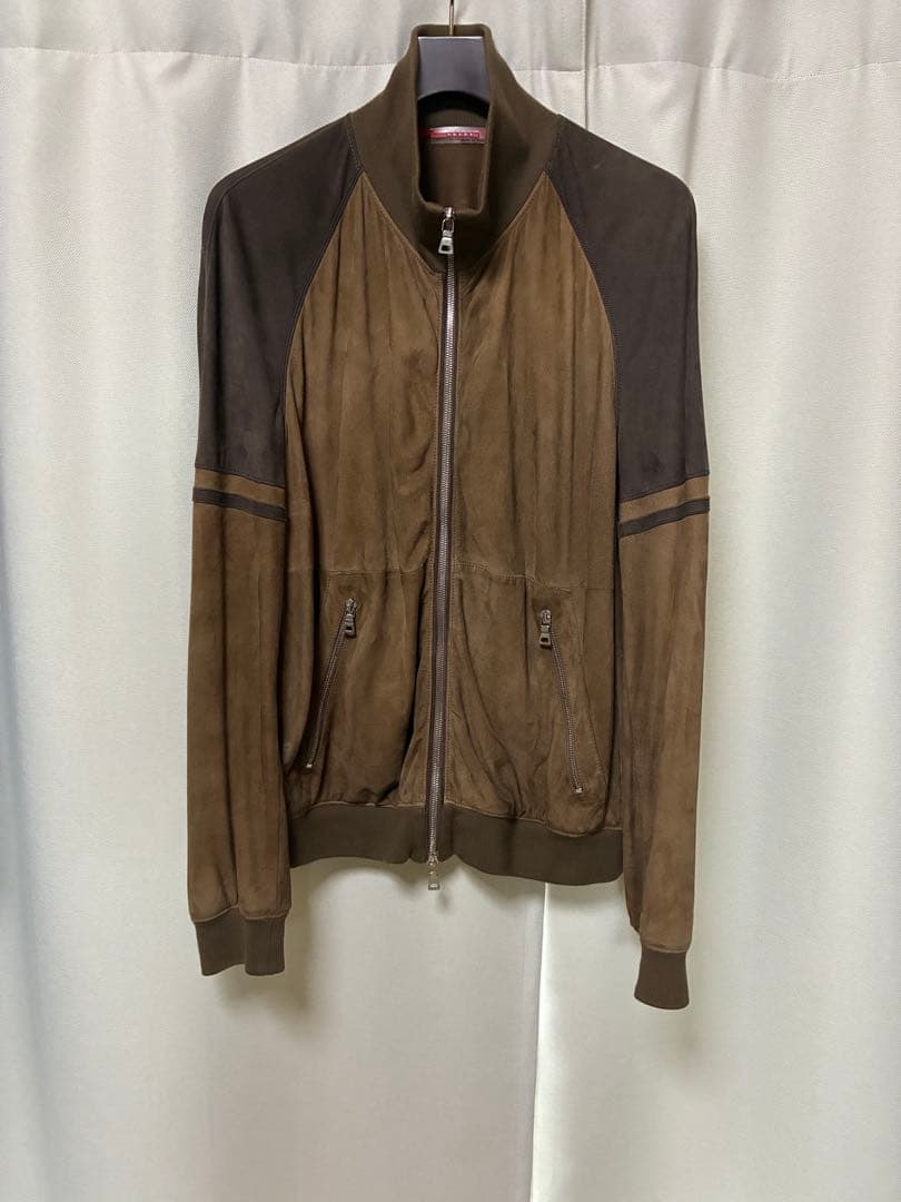 ジャケット・アウター special prada suede track jacket