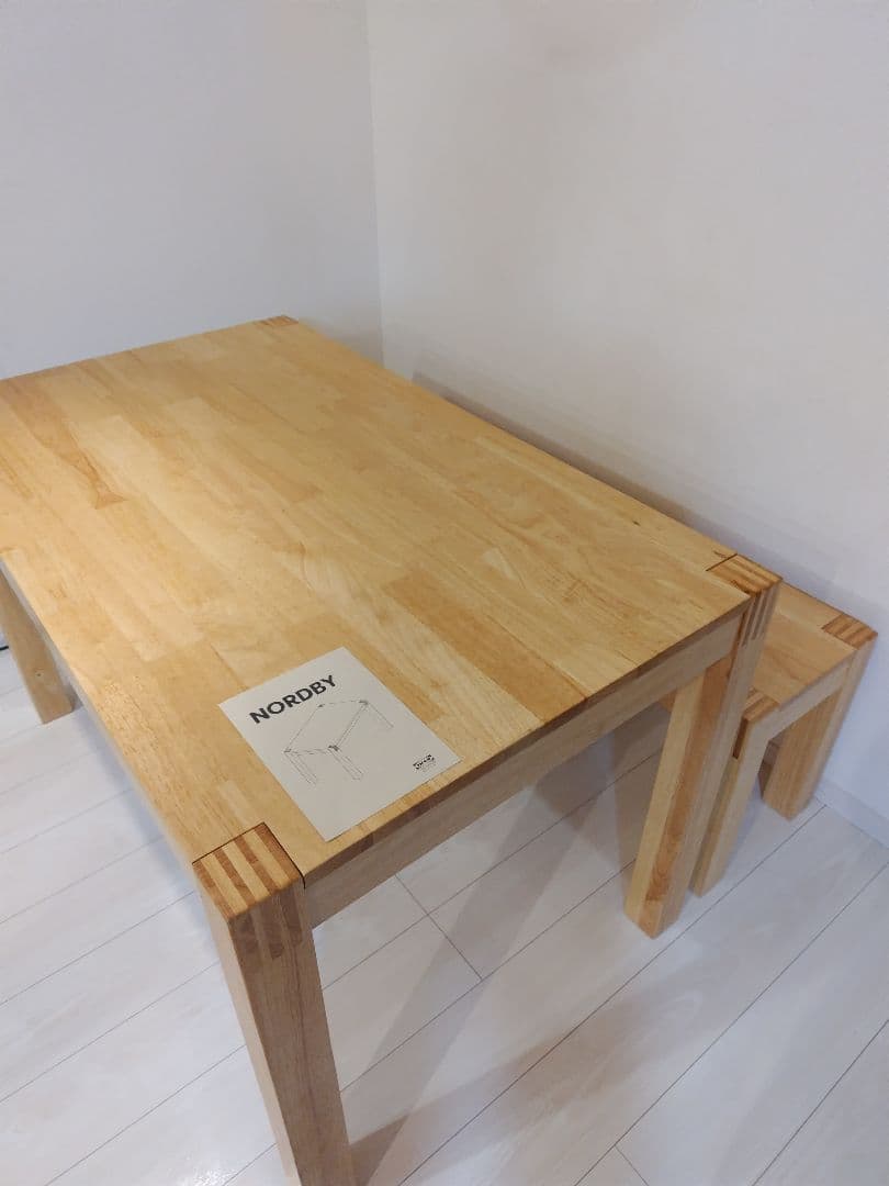 IKEA NORDBY ダイニングテーブルとベンチセット 直接引取限定