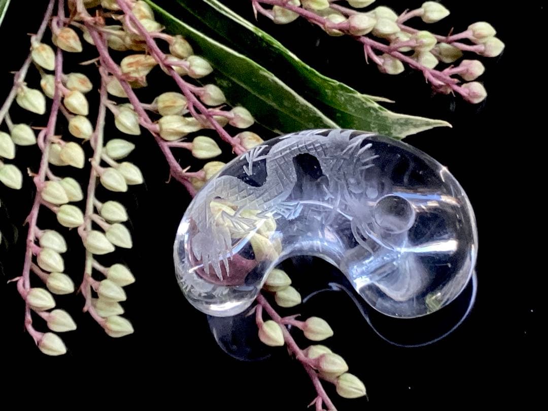 ✳作家物*極の勾玉コレクション 秀峰作*乙女水晶【雲龍】　御守りソーティング付