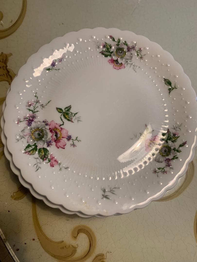 es Boyer 花柄ポーセリン皿 6枚セット