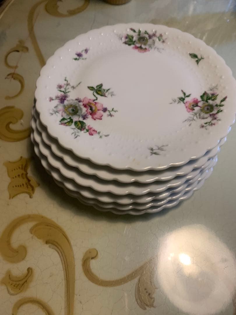 es Boyer 花柄ポーセリン皿 6枚セット