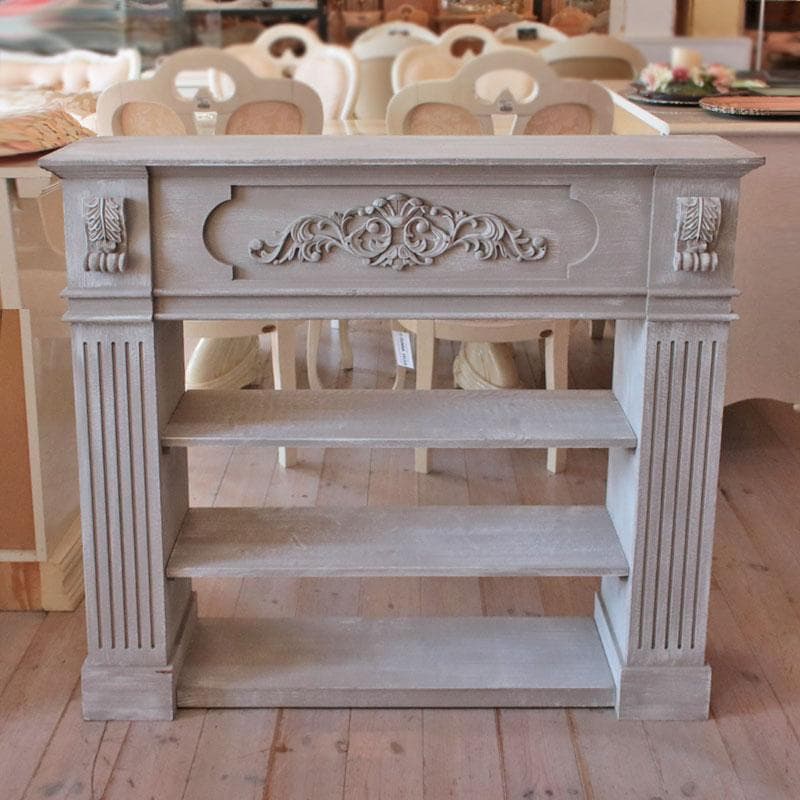 マントルピース風3段ラック シェルフ グレー 本棚 141-109-001