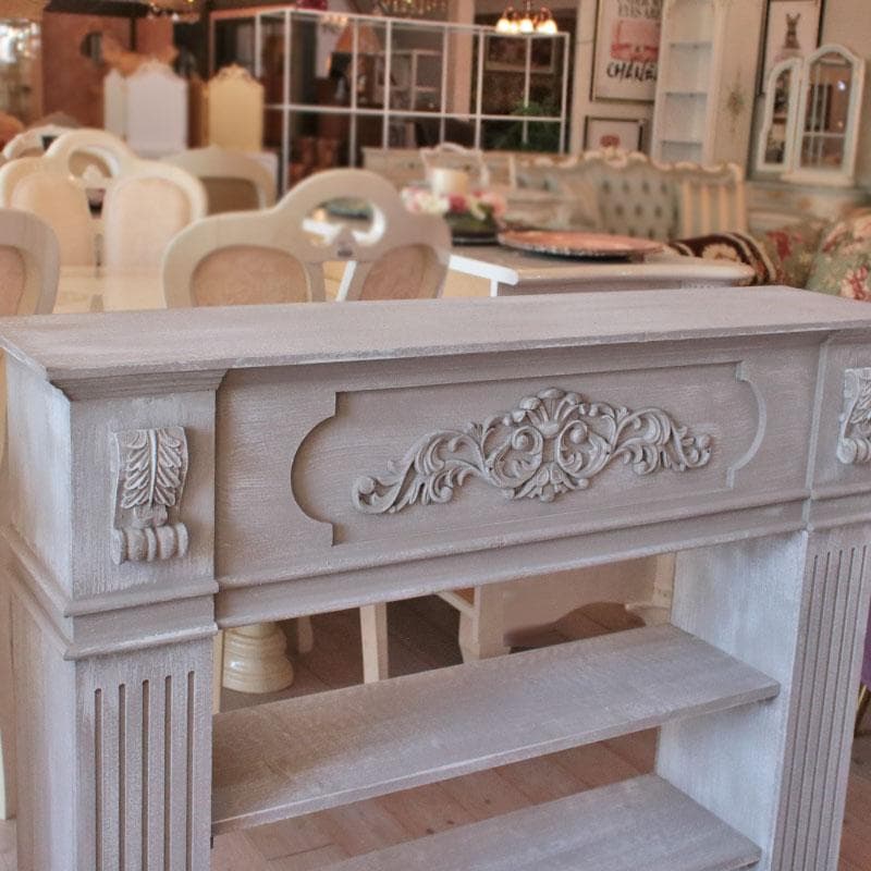 マントルピース風3段ラック シェルフ グレー 本棚 141-109-001