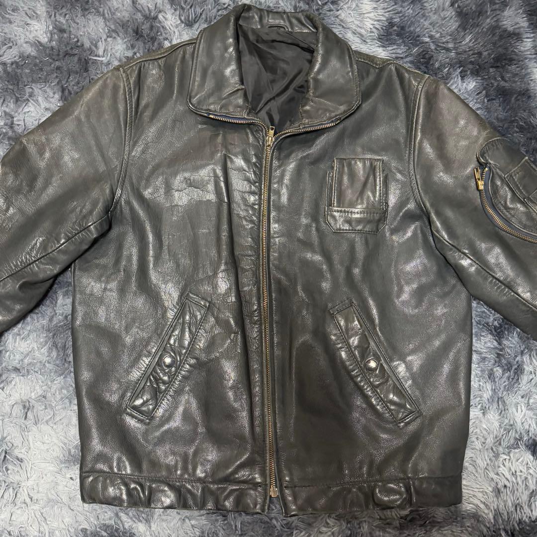 70s〜80s フランス軍 パイロット レザージャケット ユーロビンテージ
