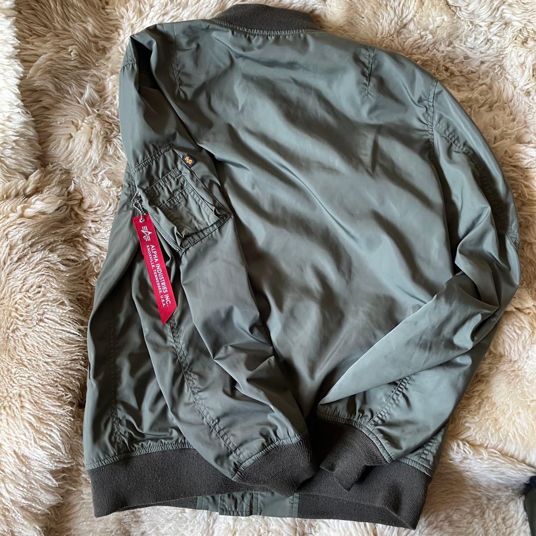 ALPHA MA-1 フライトジャケットリボンXLカーキー　グランパコアY2K