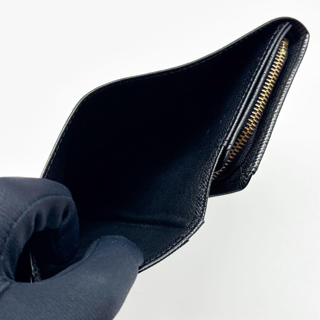 ルイヴィトン エピ ポルトフォイユ トレゾール 二つ折り財布 黒 ブラック