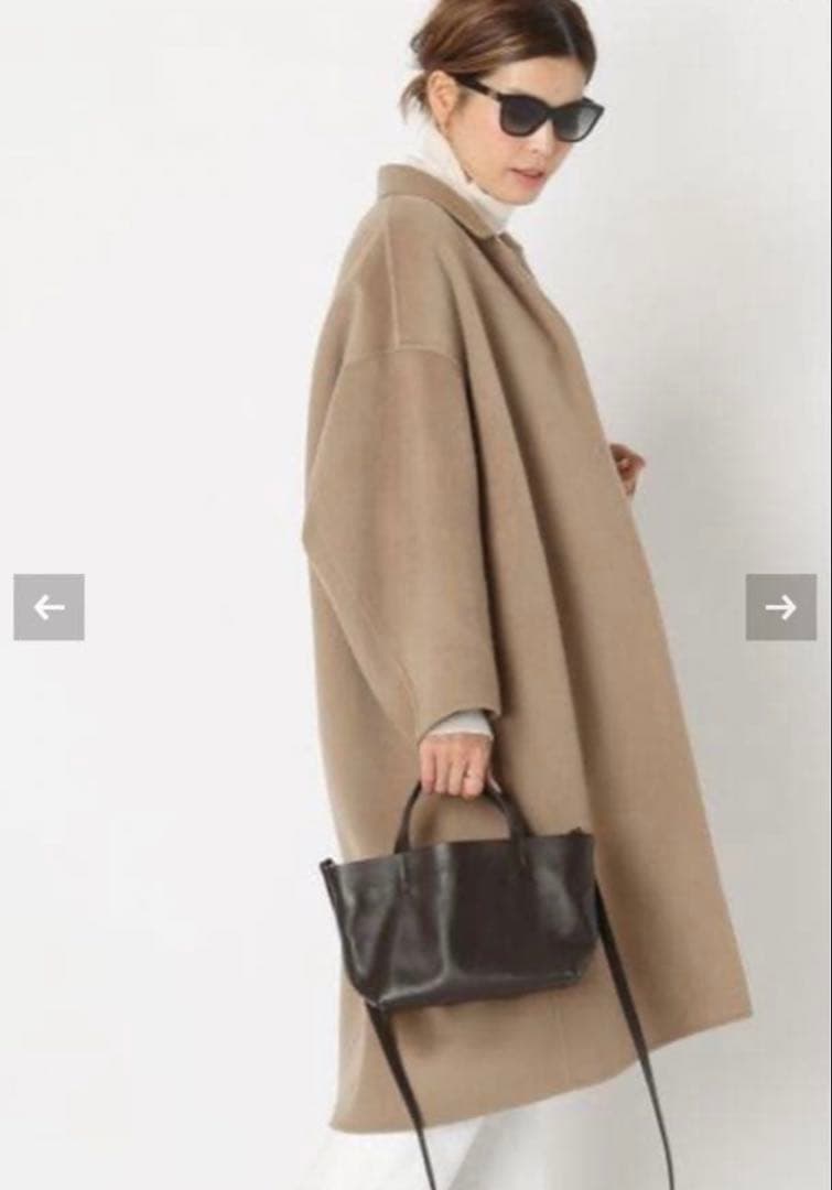 【美品】Deuxieme Classe ウールアンゴラリバーコート　ベージュ