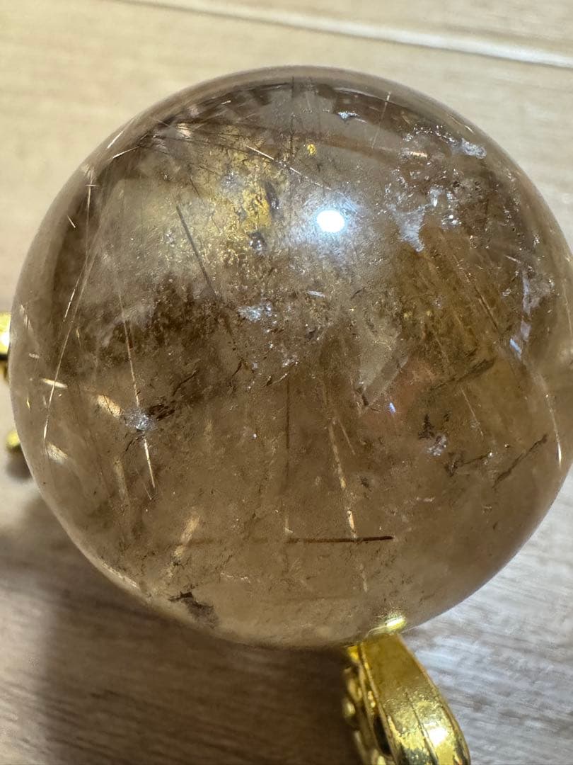 ゴールドルチルクォーツ　ゴールドルチル玉