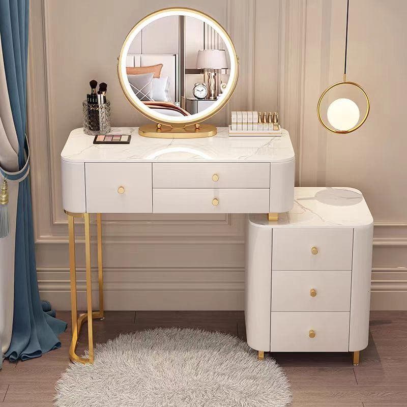 ホワイトマーブル調ドレッサーデスクのみ 訳あり品 J204-100-04